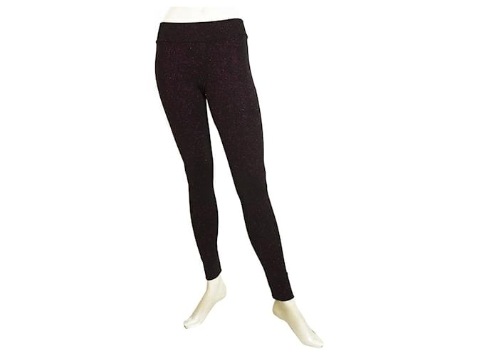 Vivienne Westwood Anglomania Black Purple Sparkly Leggings pantalones pantalones XS Negro Púrpura Elastano Acetato  ref.420543