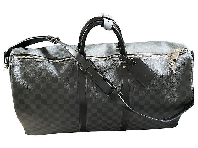 Abbesses Louis Vuitton Keepall Umhängetasche 55 Anthrazitgrau