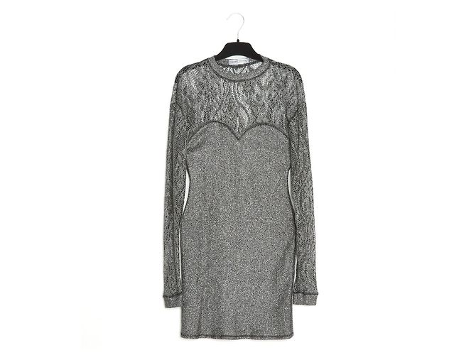 Chantal Thomass Silber- 1991 STRICKKLEID FR36/38 Schwarz
