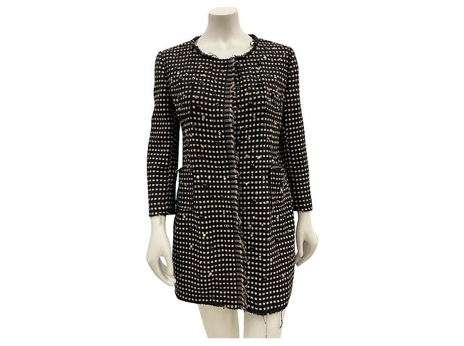 Abrigo de punto Shirtaporter negro con hilo dorado
