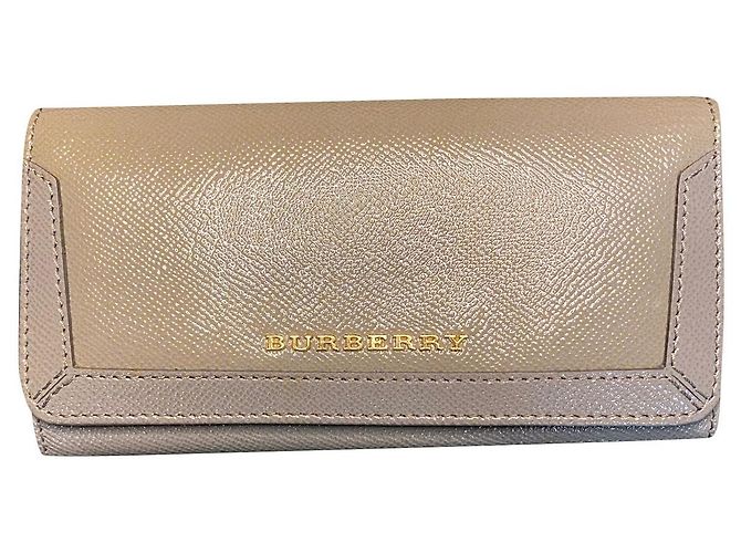 Burberry Two Tone Glossy Leather Wallet
