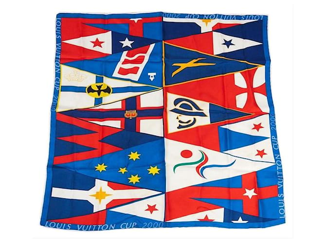 Louis Vuitton 2000 LV Cup Racing Scarf Leather Silk  ref.420787