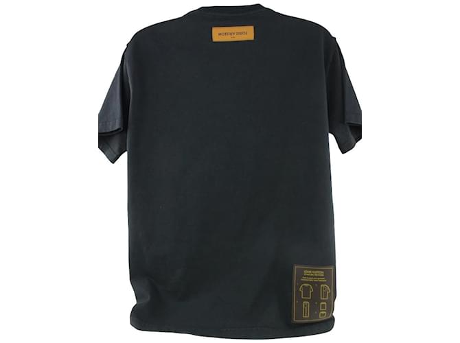 Louis Vuitton Camiseta masculina tamanho M marinho escuro Staples de dentro para fora  ref.420800