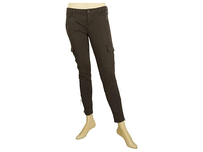Autre Marque True NYC Pantalon cargo gris pour femme Pantalon slim multi poches zippés sz 25 Coton Elasthane Gris anthracite  ref.421196