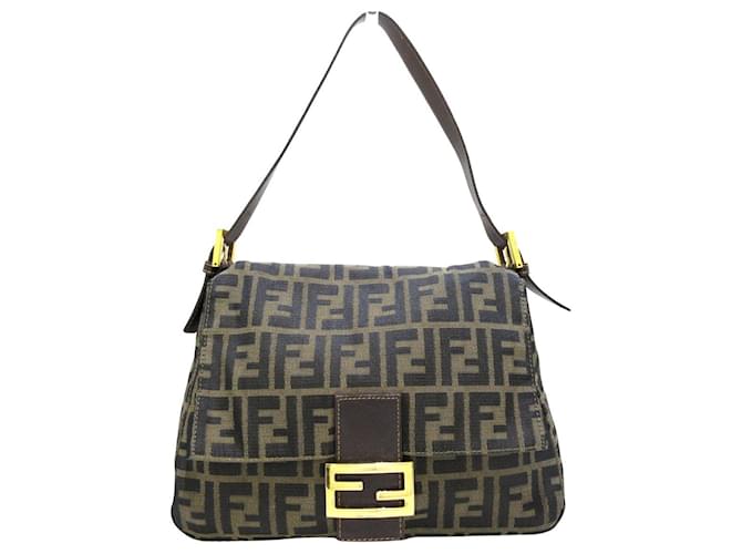 Fendi Mamma Baguette Brown Cloth  ref.421343