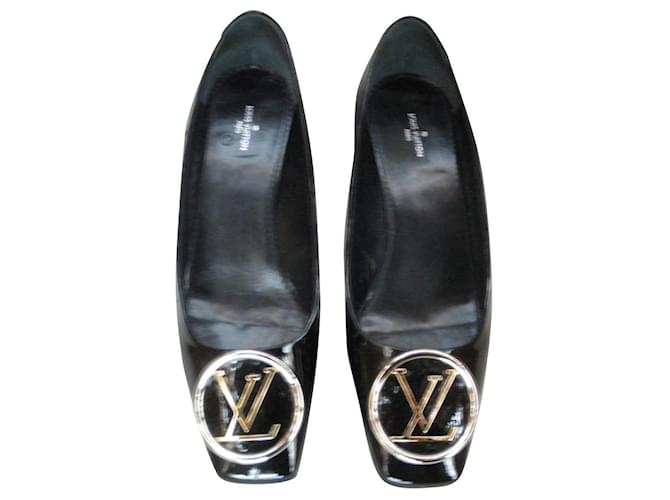 Louis Vuitton Talons Cuir vernis Noir  ref.421429