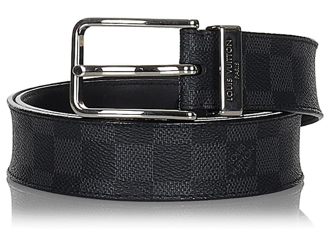 Checkered LV Belt With Black Hardware