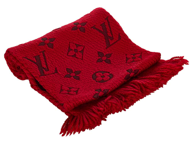 Louis Vuitton Red Logomania Wool Scarf Silk Cloth ref.421592