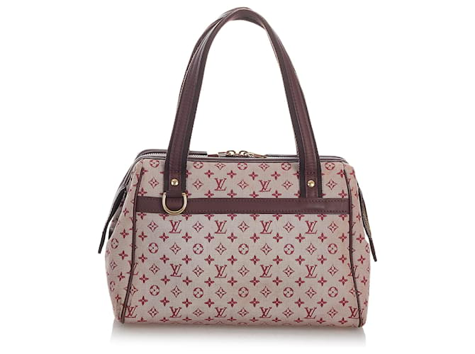 Louis Vuitton Red Monogram Mini Lin Josephine PM Leather Cloth