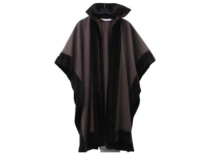 Saint Laurent Capa de lã marrom