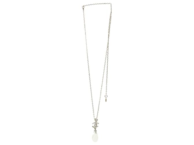 Chanel Crystal Transparent Necklace Fall/Winter 2018 Silvery Metallic Metal  ref.421822 - Joli Closet