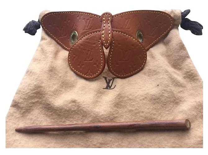 Louis Vuitton Hair accessories Dark brown Leather ref.421909