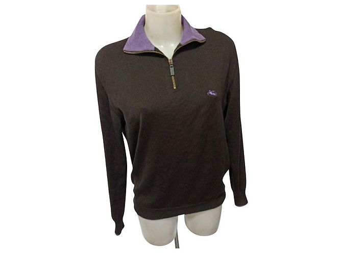 Pullover aus Merinowolle von Etro Dunkelbraun Dunkelviolett 