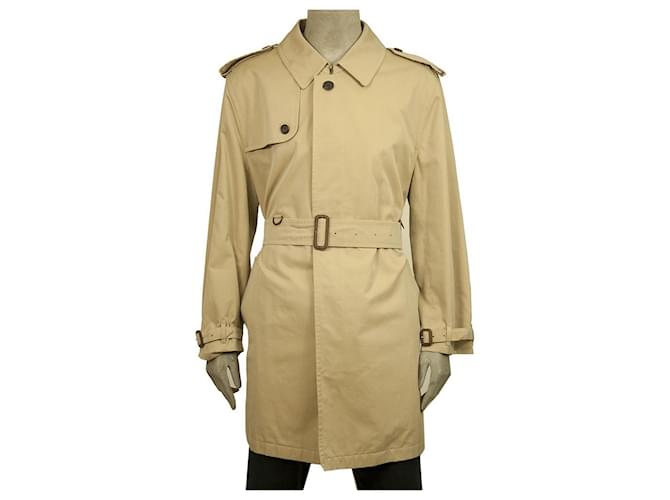 Belted Cotton Trench Coat in Beige - Burberry