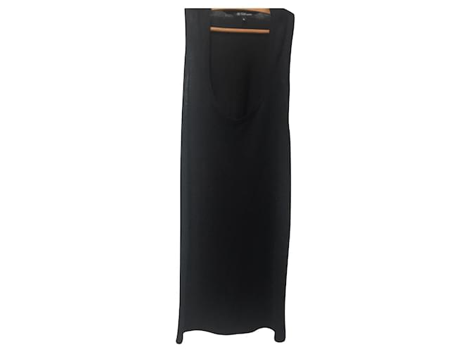 Isabel Marant Etoile Vestido negro de longitud media sin mangas Lino  ref.422229