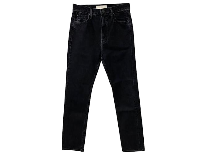 Mother Jeans with Washed-out Detail in Black Cotton  ref.422273