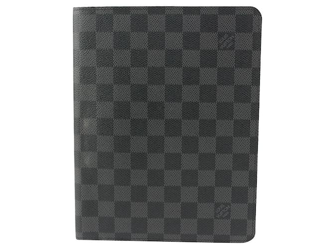 Louis Vuitton Black Damier Graphite Agenda MM Desk Folder ref