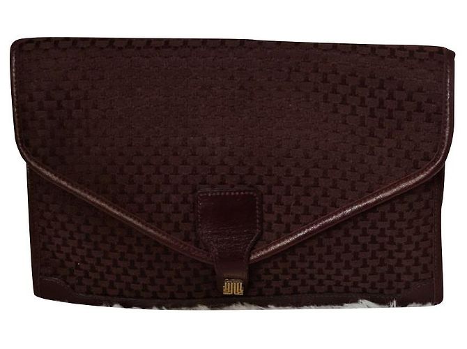 Lanvin Clutch Tasche Canvas Bordeaux