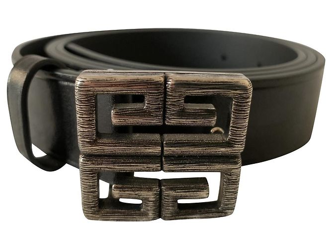 Givenchy 4G logo black leather belt