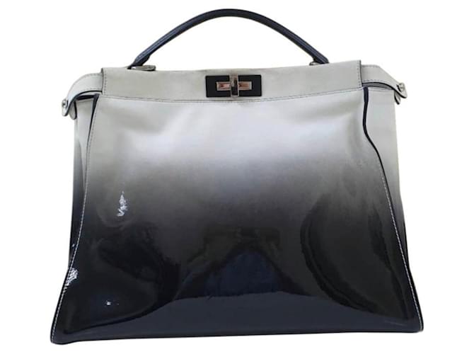 Fendi Peekaboo Ombre Patent Leather Suede Large Bag Multiple