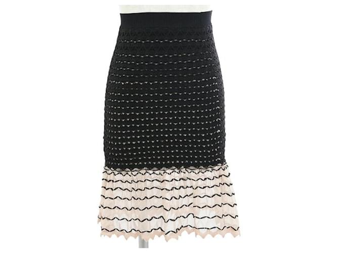[Used] ALEXANDER MCQUEEN Knee length skirt Nylon / silk black / beige Ladies size XS  ref.422592