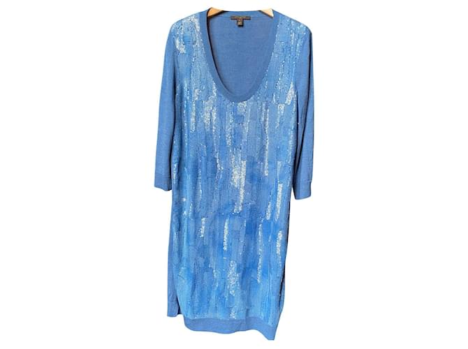 Louis Vuitton Vuitton-Kleid Blau Wolle  ref.422600