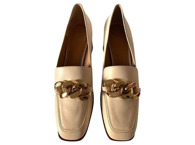Tory Burch Mocassins hauts en cuir crème Écru 