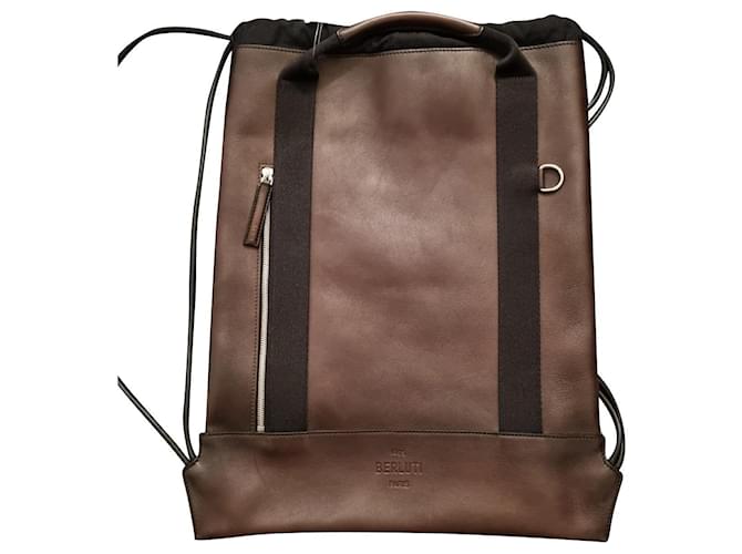 Berluti backpack Dark brown Leather  ref.422632