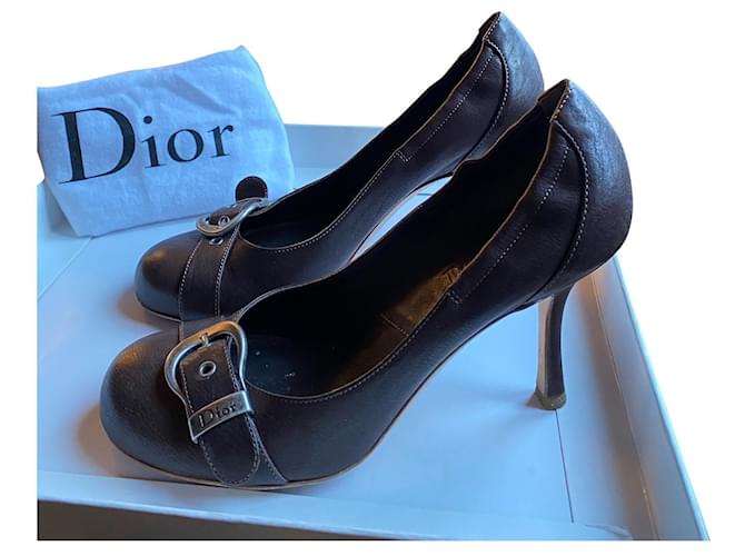 Christian Dior Heels Dark brown Leather  ref.422662