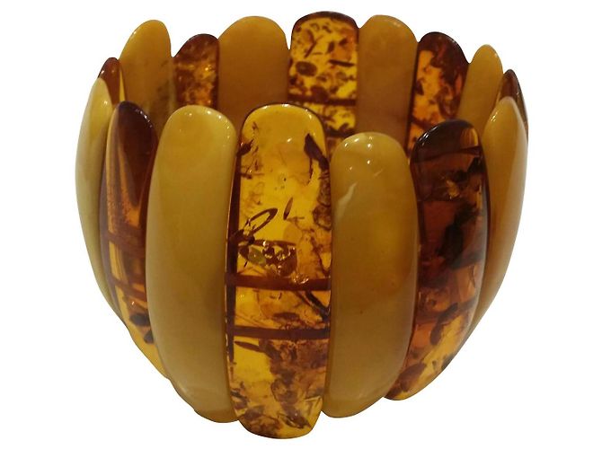 Autre Marque Pulsera L'or du Nord de Ámbar Amarillo y Ámbar Miel