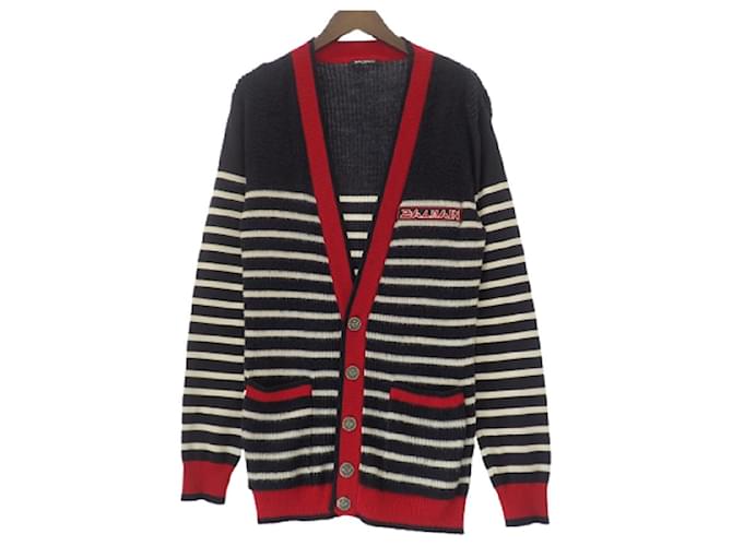 [Usato] Balmain Bordo in lana con bottoni in metallo Scollo a V Cardigan in maglia S Navy Uomo Blu navy  ref.422816