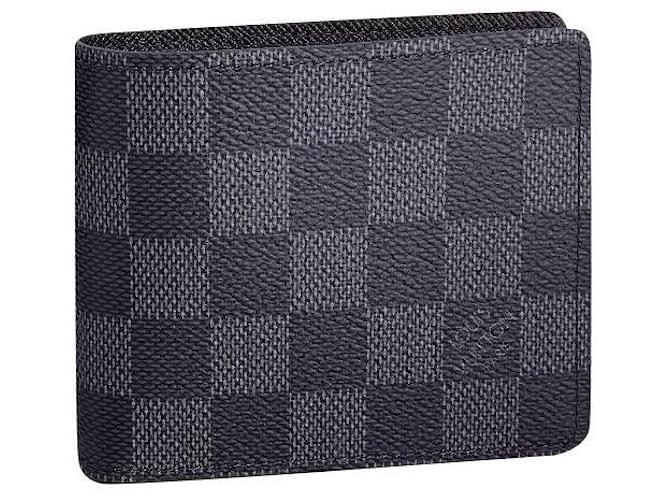 Louis Vuitton LV Slender Wallet neu Grau Leder  ref.423037