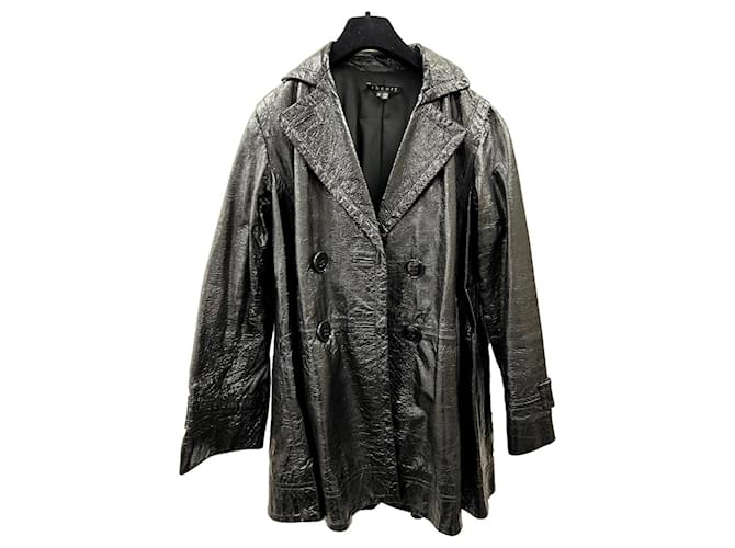 Theory Caban jacket Black Patent leather  ref.423240