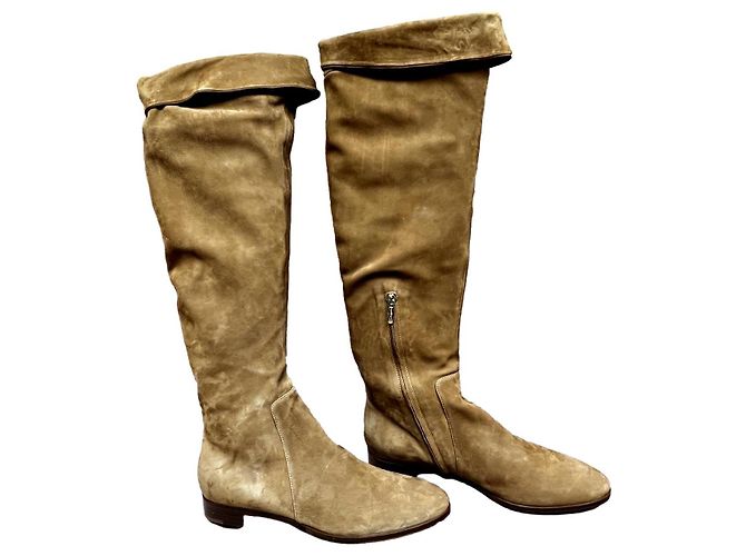 Sergio Rossi Wildleder Stiefel Camel
