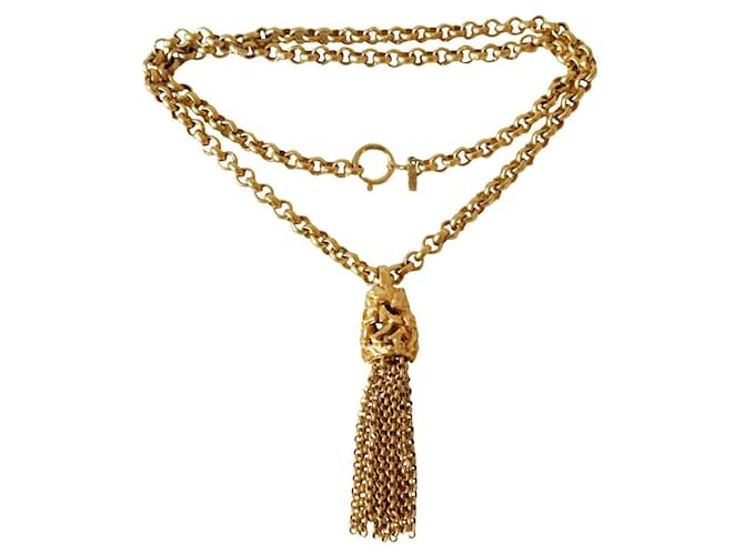 Salvatore Ferragamo Lange Halsketten Golden Metall  ref.423283