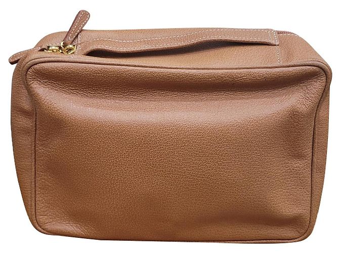 Autre Marque Bolsa de beleza de couro serapian Bege
