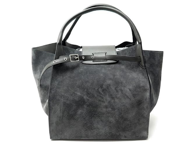 Céline New Celine Big Bag M 189863 Black Gray Leather & Suede New Hand Bag  Ref.423441 - Joli Closet
