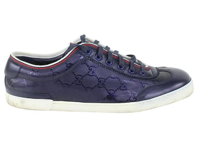 Gucci men's 9 US Blue Imprime ssima Sneakers  ref.423478