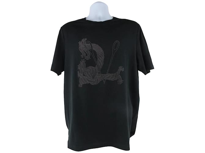 Louis Vuitton Herren XXL Seil Flock T-Shirt in Schwarz  ref.423485