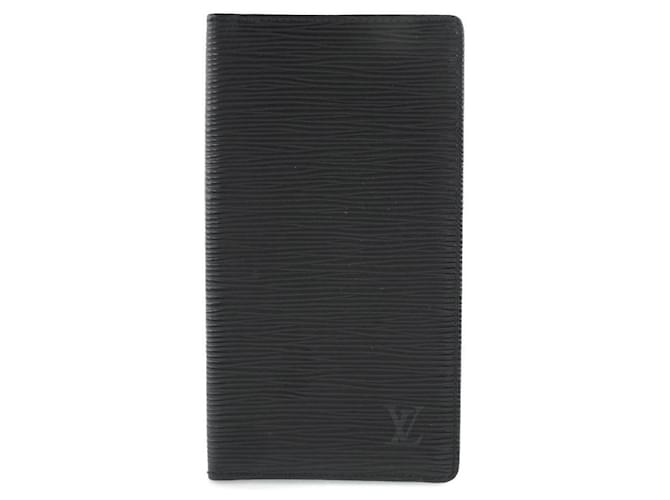 Louis Vuitton Porte carteira de crédito bifold Preto Couro  ref.423716