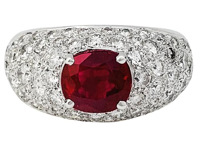 inconnue Diamond paving bangle ring, ruby 1,78 carat. White gold  ref.423921