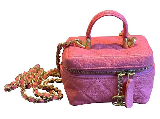 pink chanel vanity handbag