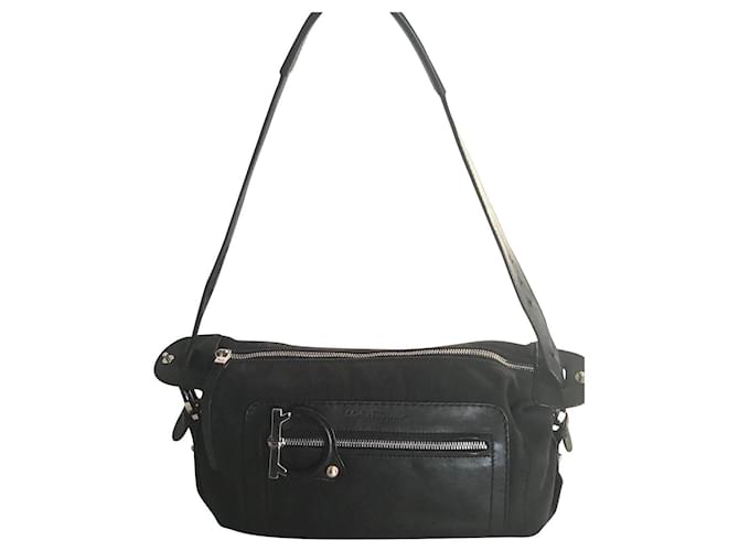 Salvatore Ferragamo Handbags Black Leather Cloth  ref.423929