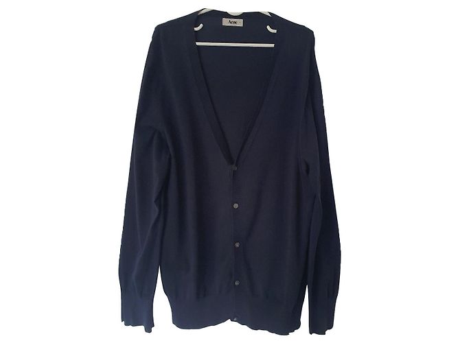 Acne Strickjacke Marineblau Baumwolle