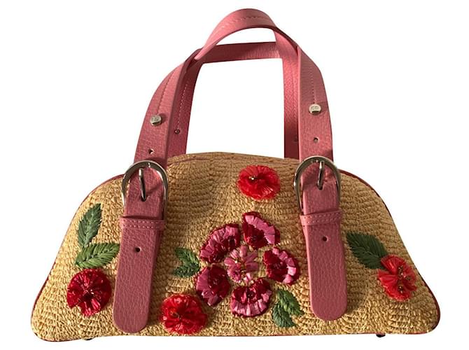 Dior Straw Handbag Beige  ref.424377