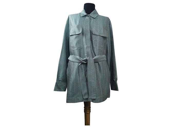 Camisa Samsoe & Samsoe Efe verde azul branco Multicor
