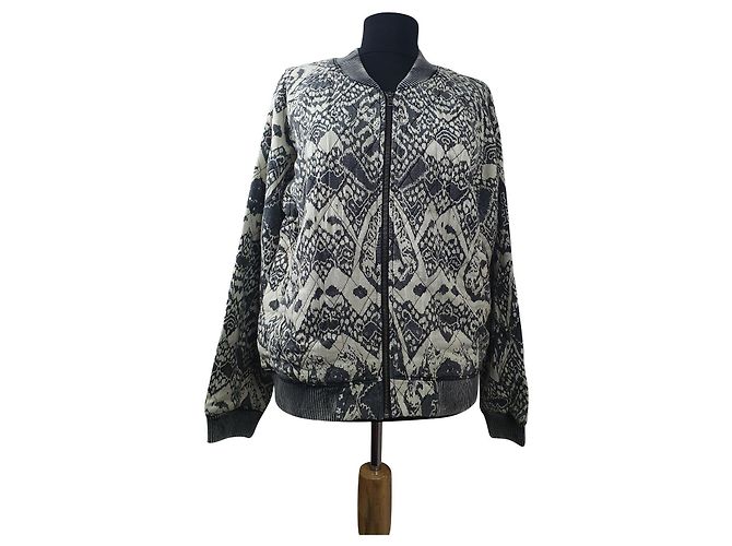 Free People Bomberjacke Grau Beige