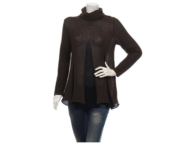 Pier Antonio Gaspari Pullover Braun Schwarz Wolle