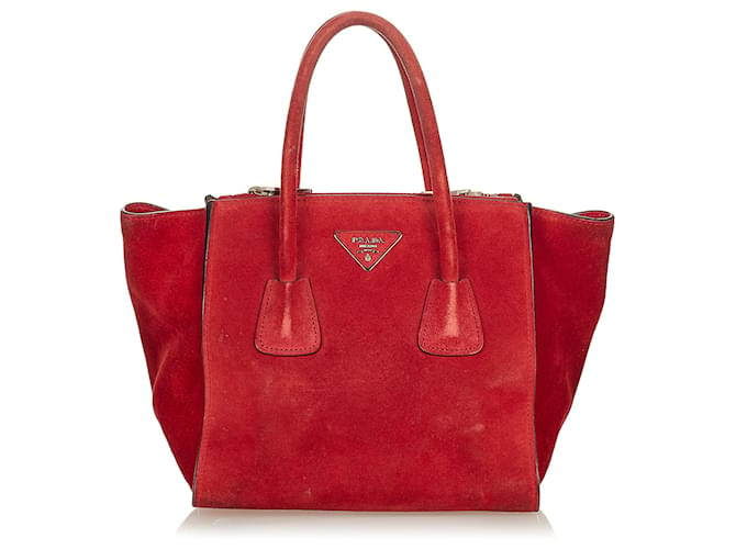 red suede prada bag