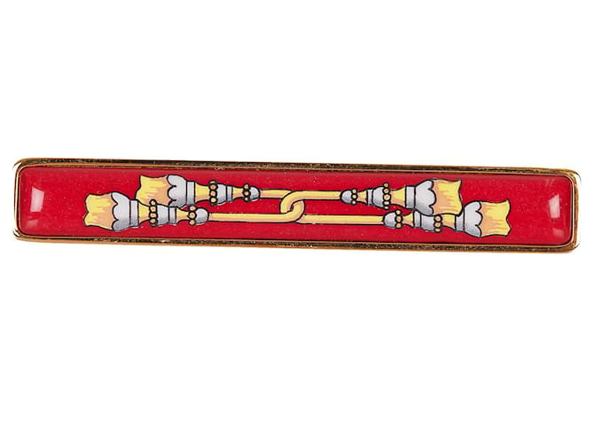 Hermes Gold Tone Metal And Enamel Tie Clip Auction